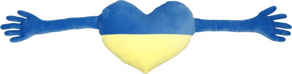 Подушка Сердце с ручками 28x35 см желто-голубой Гулівер Країна 