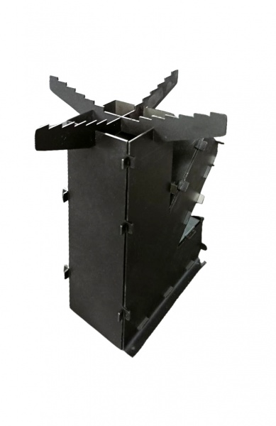 Печь ракетная Стальной характер «турбо печь» щепочница медиум Тризуб