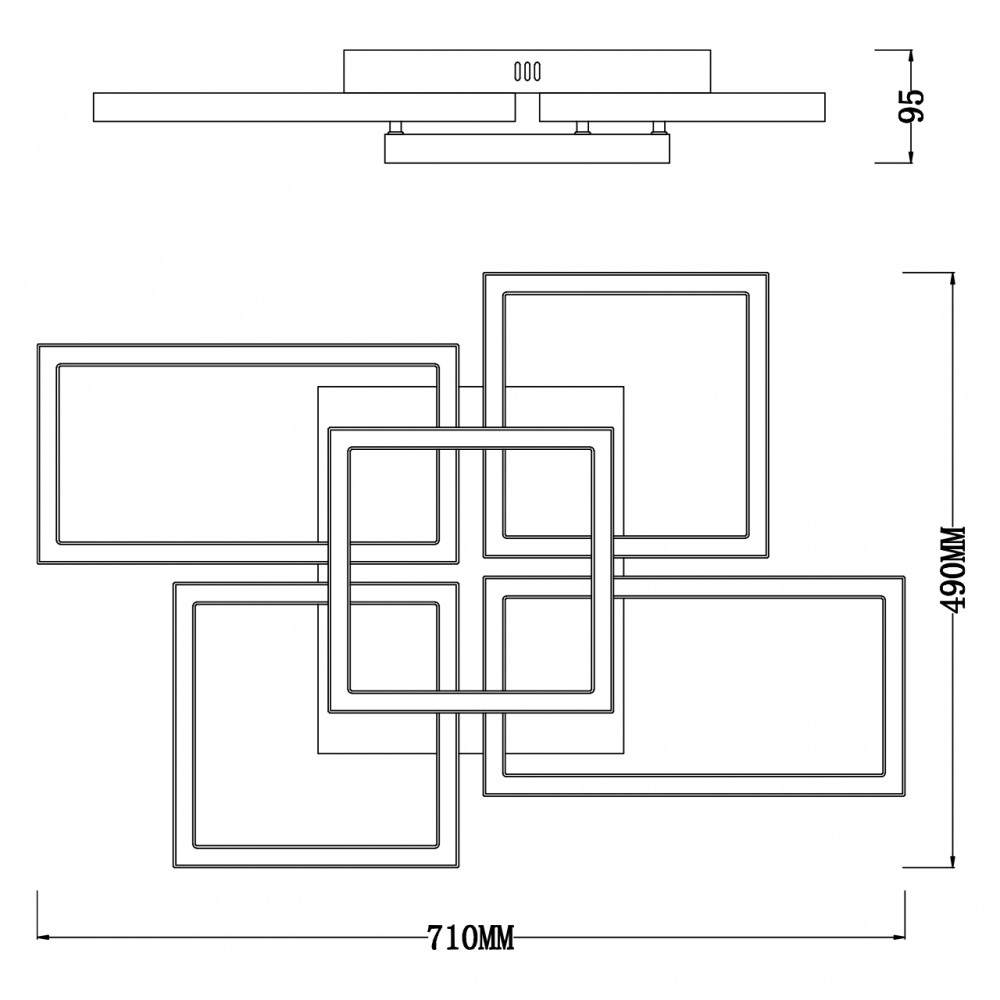 Люстра світлодіодна Sensio RIKDOM-5S BK 5x100 Вт
