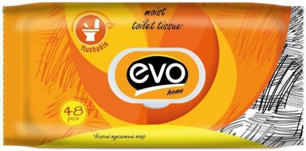 Туалетний папір вологий EVO 48 аркушів двошаровий
