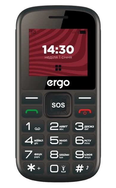 Мобильный телефон Ergo R202 Dual Sim black R202 black