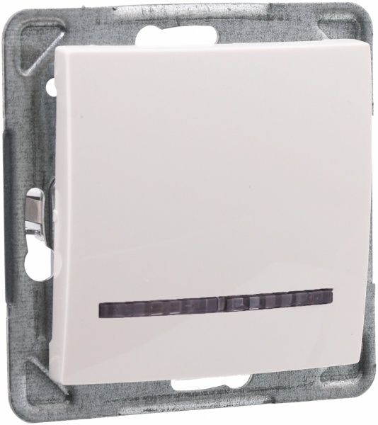 Вимикач одноклавішний Ospel Impresja з підсвіткою 16 А 250В IP20 кремовий