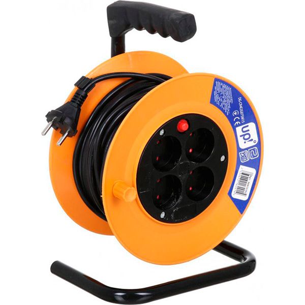 Удлинитель на катушке UP! (Underprice) без заземления 4 гн. бронза 15 м DG-CR4E2G075M15 