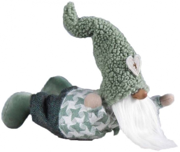 Декорація новорічна XIAMEN AMOYDECOR INDUSTRIAL Гномик, що лежить на пузику AZ2016009 30 см 