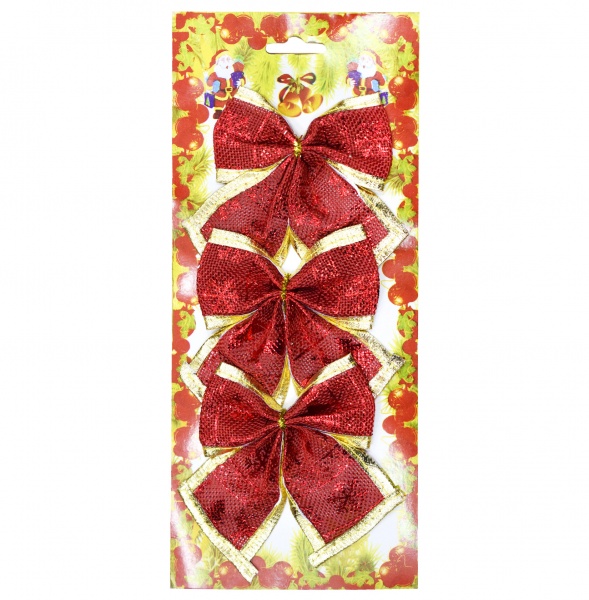 Бантики 386023 уп.3 шт 26,5 см 0,12 м червоний / золотий 