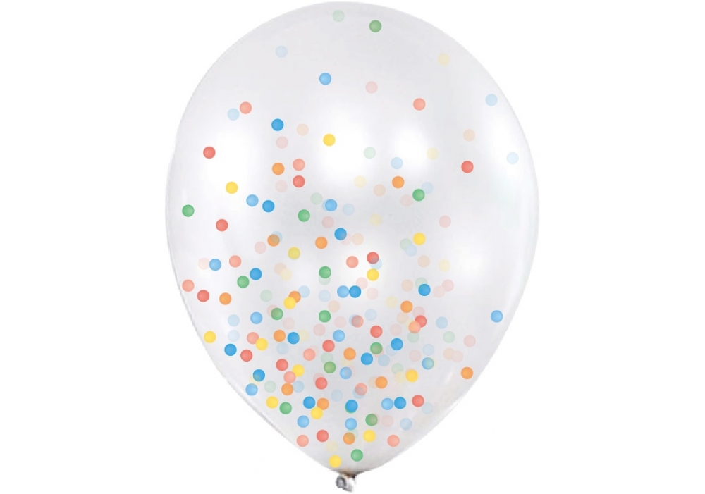Шарики воздушные Maxi с конфетти разноцветный 6 шт.
