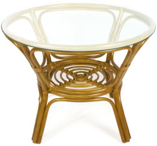 Стол Cruzo кофейный Оникс из натурального ротанга 100x100 см коричневый 