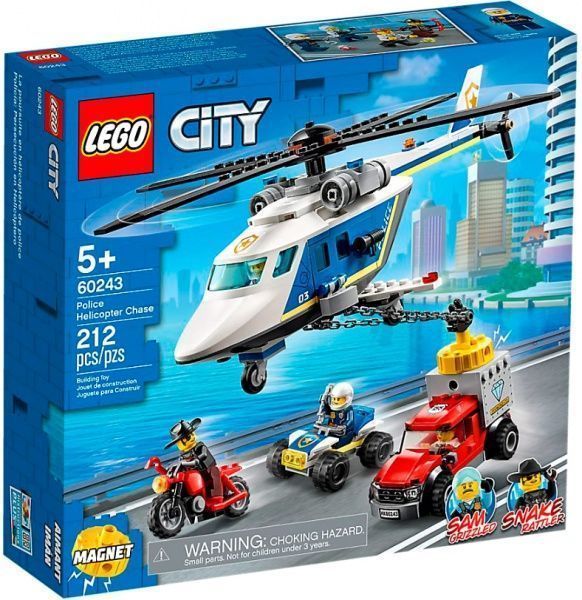 Конструктор LEGO City Погоня на поліцейському гелікоптері 60243
