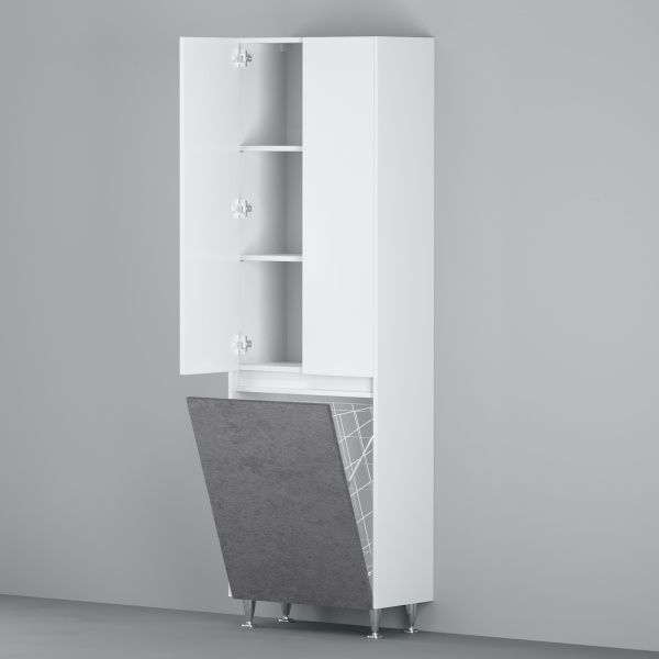 Пенал для ванной комнаты AM.PM M91CRX0601BF38 GEM 60 см белый глянец/базальт