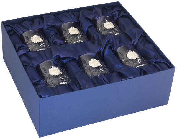 Набор подарочный для алкоголя Подарочный набор шесть стаканов для виски с трезубцем в калиновом венке.