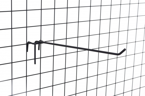 Гачок на сітку одинарний 300 мм 10 шт. графіт Array