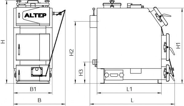 Котел твердотопливный Altep TRIO UNI Plus (14 кВт)