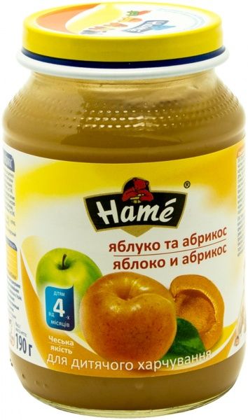 Пюре Hame Яблуко та абрикос 190 г 8595139703745  