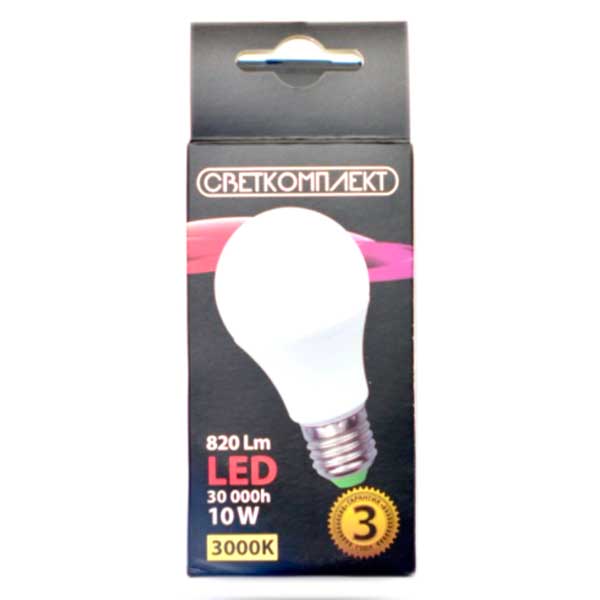 Лампа світлодіодна Светкомплект (РС) 10 Вт A60 матова E27 220 В 3000 К 