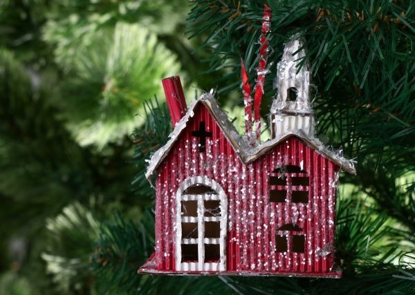 Новогодняя декорация Рождественский храм 9207-13