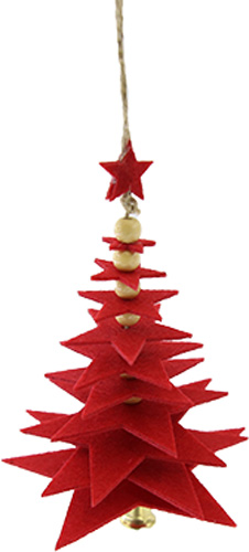 Подвеска Звездочка 16 см красный 1220349