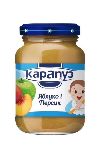 Пюре Карапуз Яблуко та персик 200 г 4820012000067  