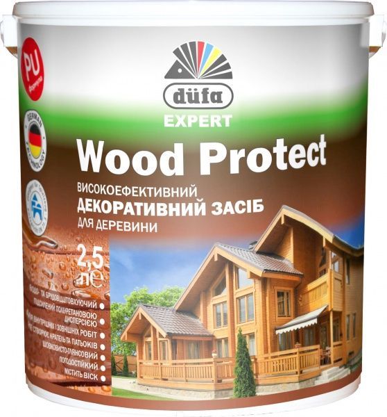 Декоративное средство Dufa EXPERT Wood Protect кипарис шелковистый глянец 2,5 л