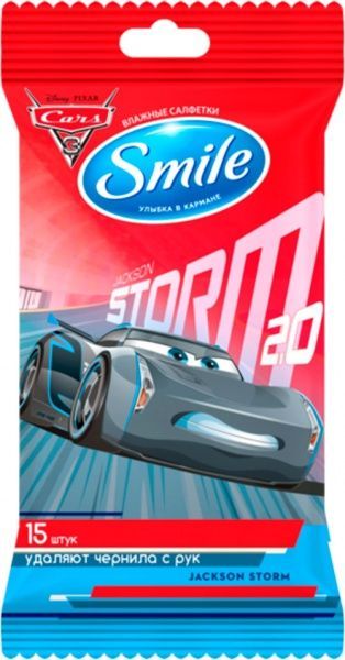 Детские влажные салфетки Smile Тачки 15 шт.
