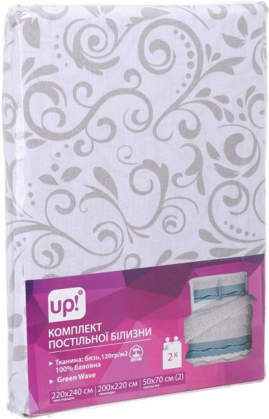Комплект постільної білизни Green Wave 2,0 біло-блакитний UP! (Underprice) 
