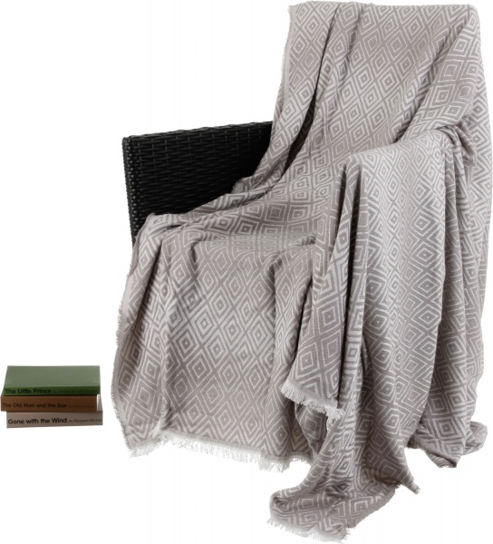 Плед Rombo 140x200 см серый с белым La Nuit 