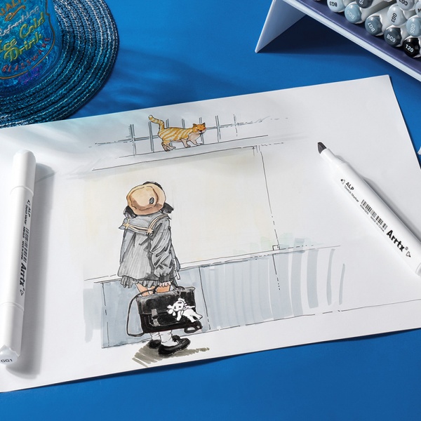 Набір маркерів Arrtx спиртових Alp ASM-02GY 32 кольору сірі відтінки LC302277 