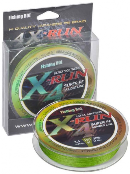 Шнур Fishing ROI X-Run 4PE olive green 150м 0,128мм 4,54кг