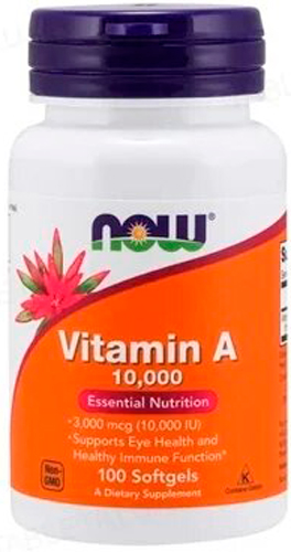 Витамин А Now Foods 10000 МО 30 шт./уп. 