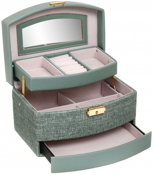 Шкатулка для украшений зеленый 22,5х16х13 см CX1645 Delux