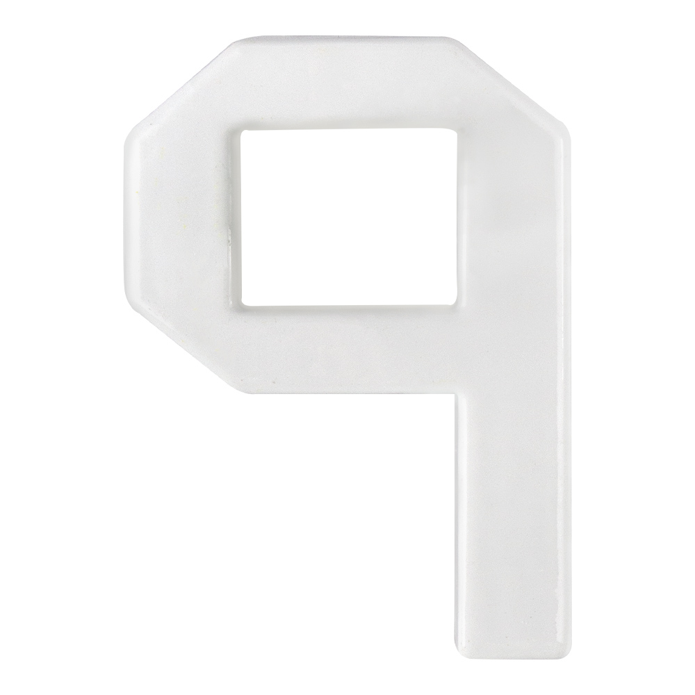 Цифра №9 пластик белый 45 мм Arino 67696