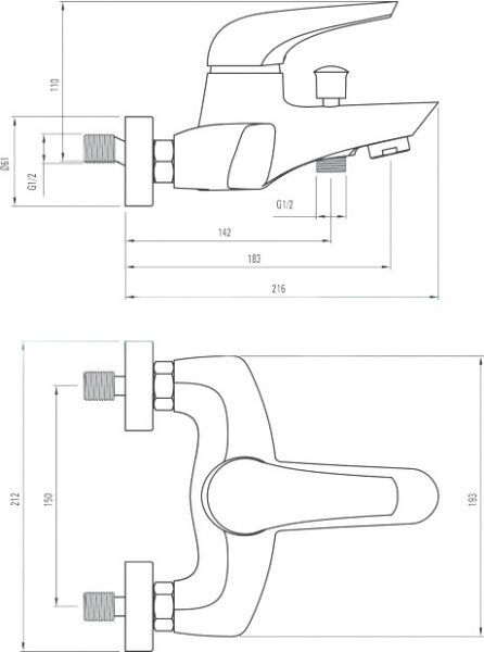 Смеситель для ванны Deante Jaguar BDX 011M