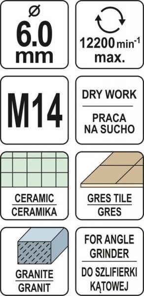 Коронка алмазна YATO М14 YT-60441