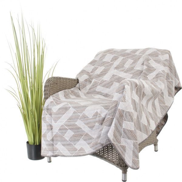 Плед Wohndecke Interweaved 150x200 см сірий/білий/коричневий Billerbeck 