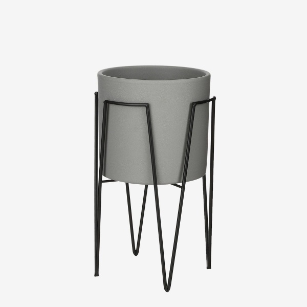 Вазон керамический Edelman Era 19,5 см круглый 4,1 л песочно-серый (1035839) 