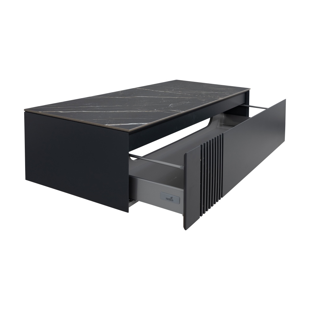 Тумба під умивальник Aqua Rodos MANHATTAN антрацит мат зі стільницею Namibia Black 120 см