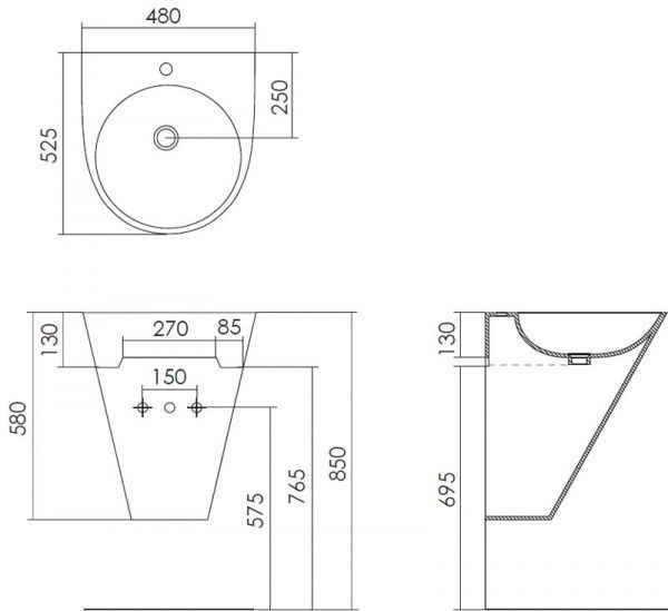 Умывальник Imprese Labe i11501