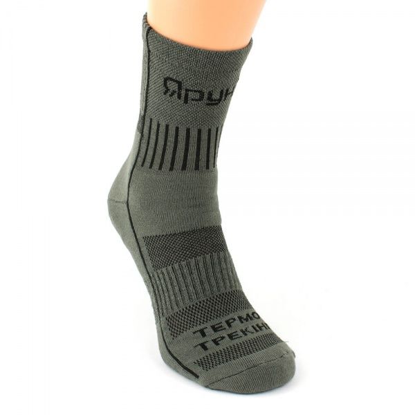 Носки мужские Ярунь трекинговые гладь Ярунь оливковые 41-43
