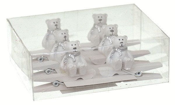 Прищіпки декоративні Ведмідь Jumi 6 шт./уп. 4,5 см