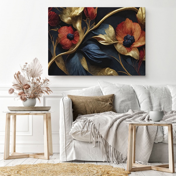 Картина на холсте Позолоченные цветы 80x110 см WS Holst 2197145245 