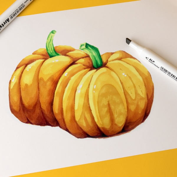 Набор маркеров Arrtx спиртовых Alp ASM-02YL 40 цветов желтый тон LC302185 