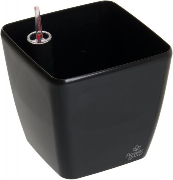 Горшок пластиковый Plastkon Flower Lover Quadrato квадратный 5,5 л черный 