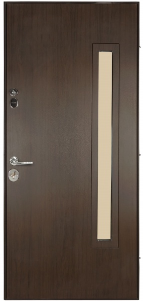 Дверь входная Булат Термо House-705 стеклопакет венге темный 2050x950 мм левая