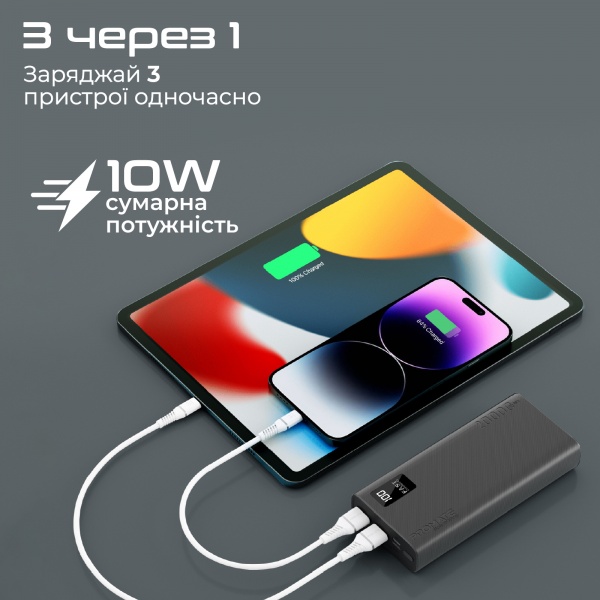 Универсальная мобильная батарея Promate 20000 mAh black (bolt-20pro.black) 