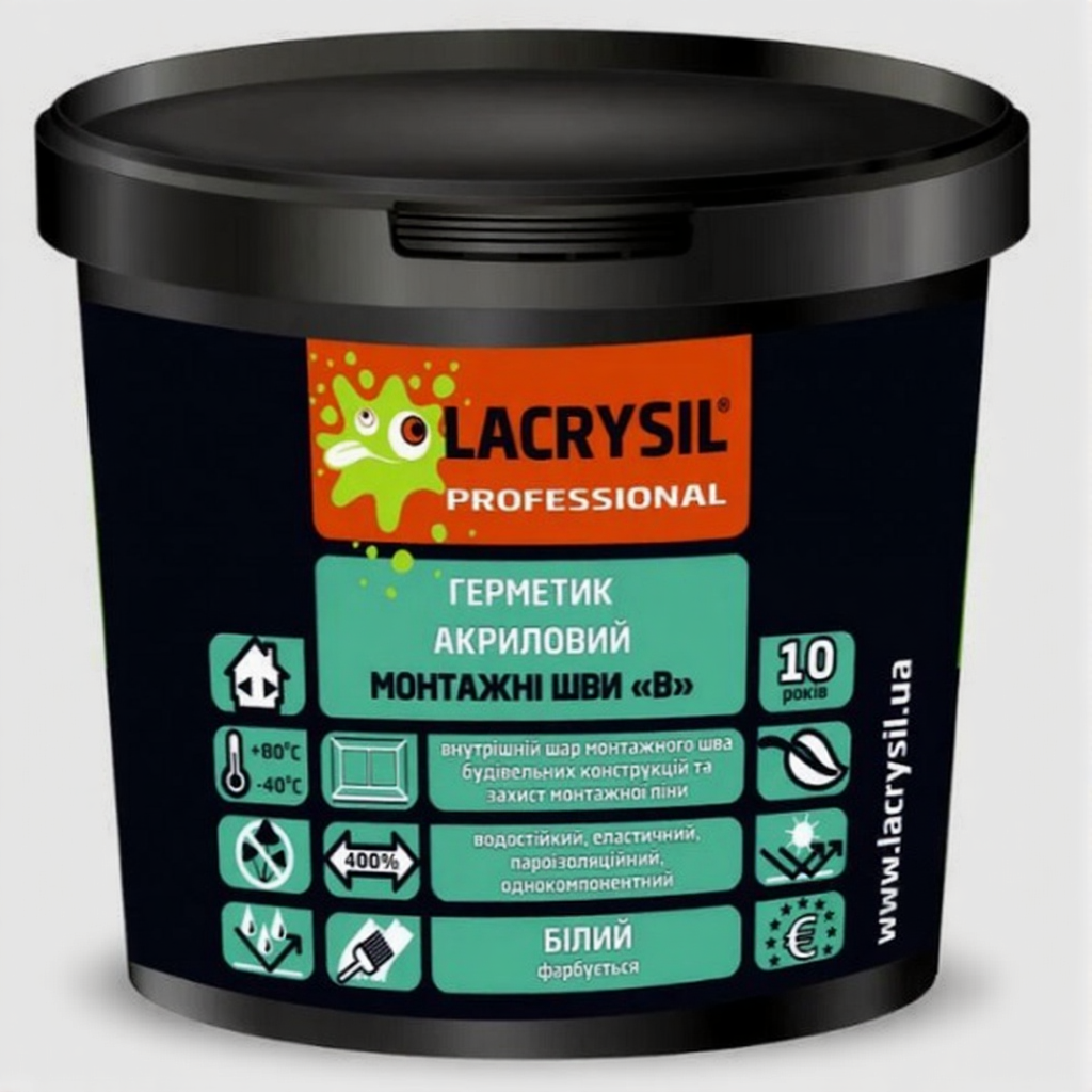 Герметик для швов Lacrysil внутри помещений В белый 7 кг