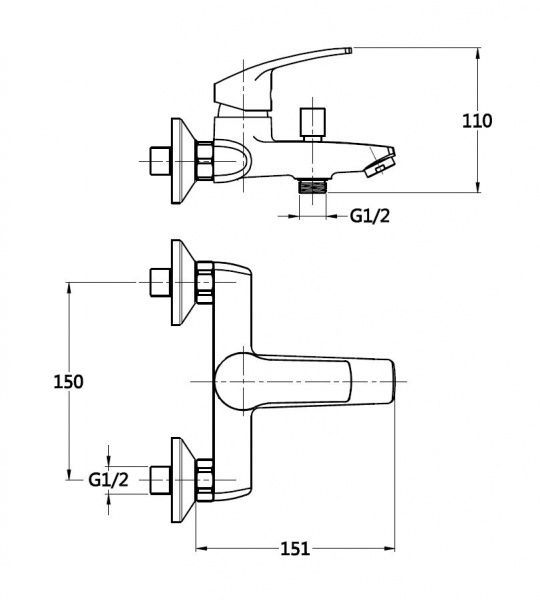 Смеситель для ванны Mixxen Био MXTA0459