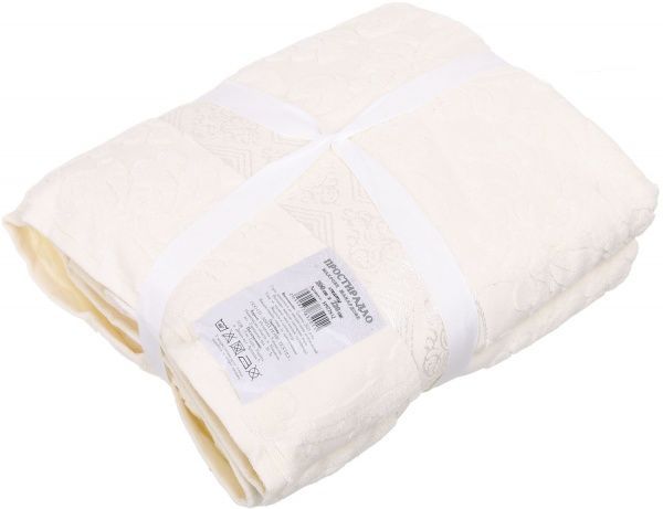 Простирадло махра/жаккард 200x220 см кремовий ТЕКС 