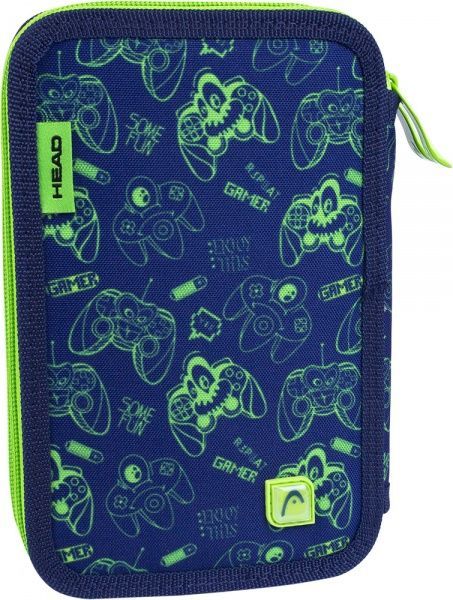 Пенал школьный АC2 Gamer Head синий с рисунком