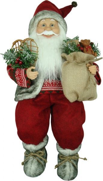 Декоративная фигура Дед Мороз лесной сидящий 45 см 