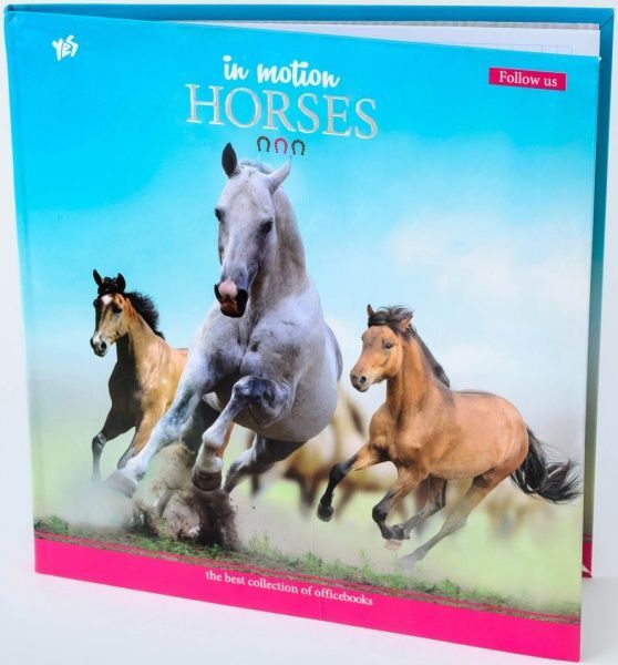 Блокнот 200*200/96 интег., Глянец + фольга августа Horses YES