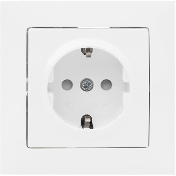 Розетка Mutlusan Candela із заземленням та захисними шторками біла